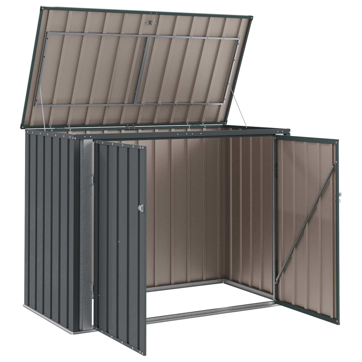 vidaXL Tuinopslagdoos Zwart 151,5 x 82 x 110,5 cm Staal