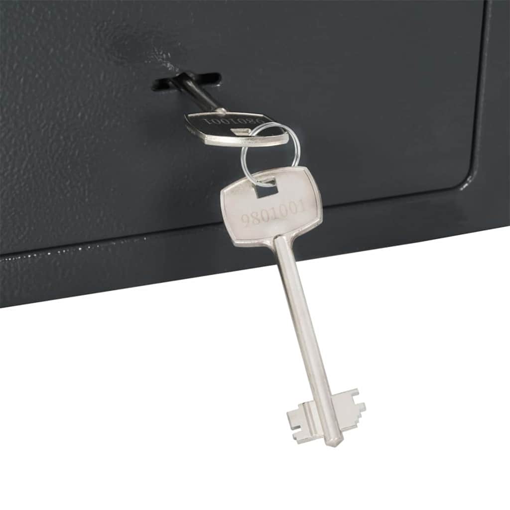 vidaXL Kluisdoos met slot Donkergrijs 23 x 17 x 17 cm Staal
