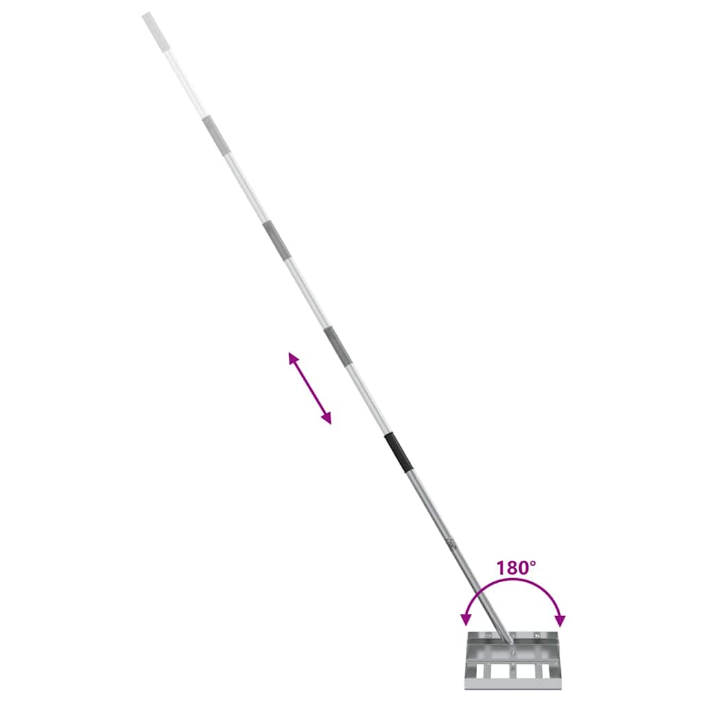vidaXL Garden Levelling Rake Silver 45 x 25 x 200 cm Stainless Steel