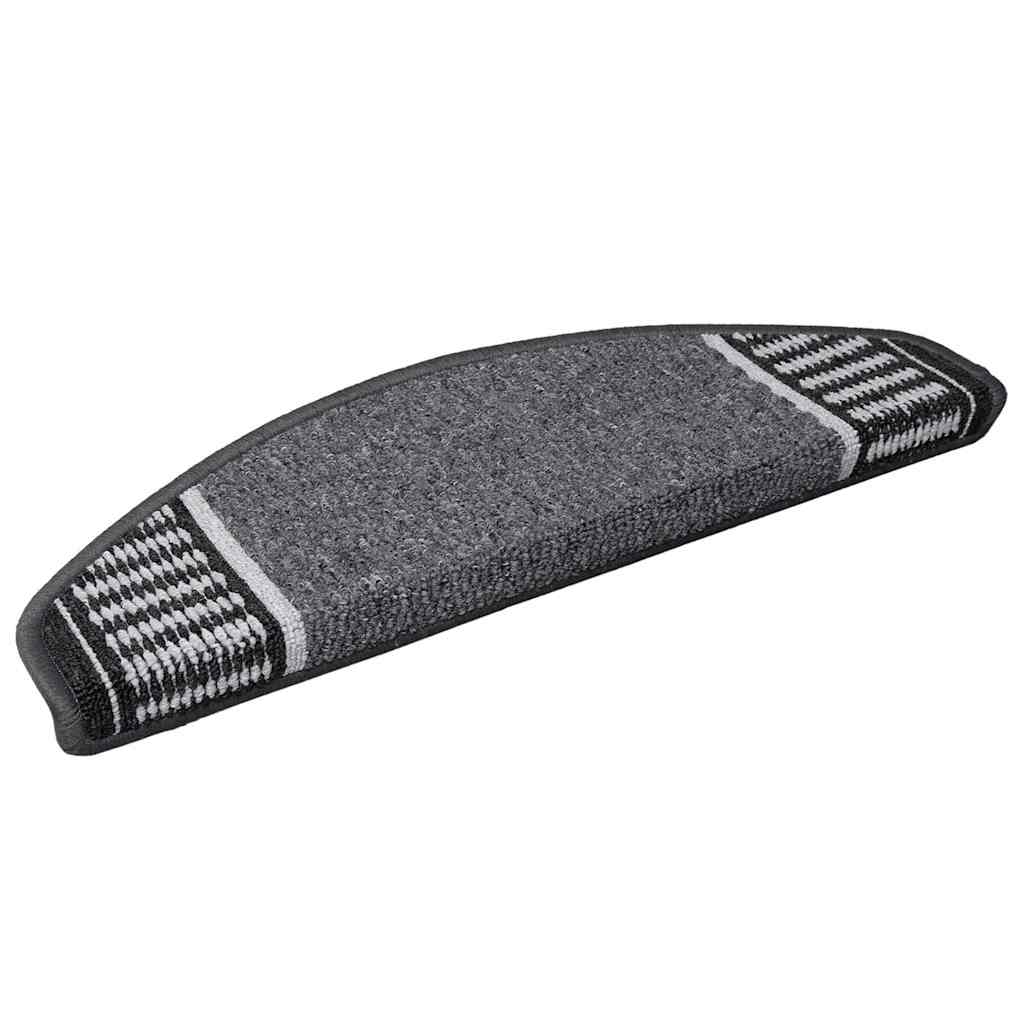 vidaXL Zelfklevende trapmatten 15 pcs Antraciet 65 x 21 x 4 cm