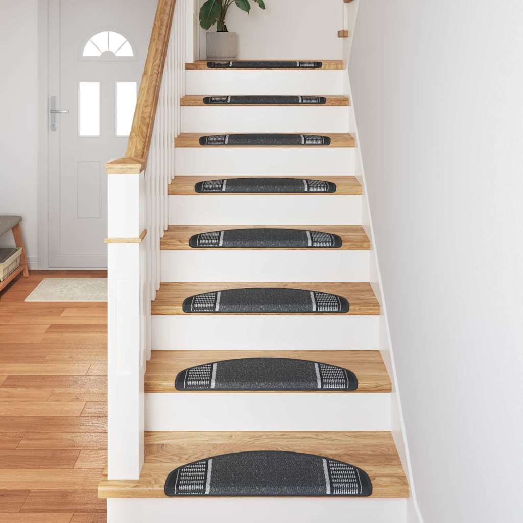 vidaXL Zelfklevende trapmatten 15 pcs Antraciet 65 x 21 x 4 cm