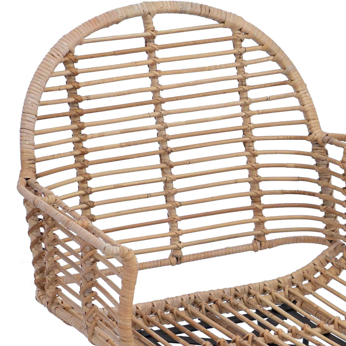vidaXL Eetkamerstoel 2 pcs Naturel 44 x 44 x 74 cm Riet en Ijzer