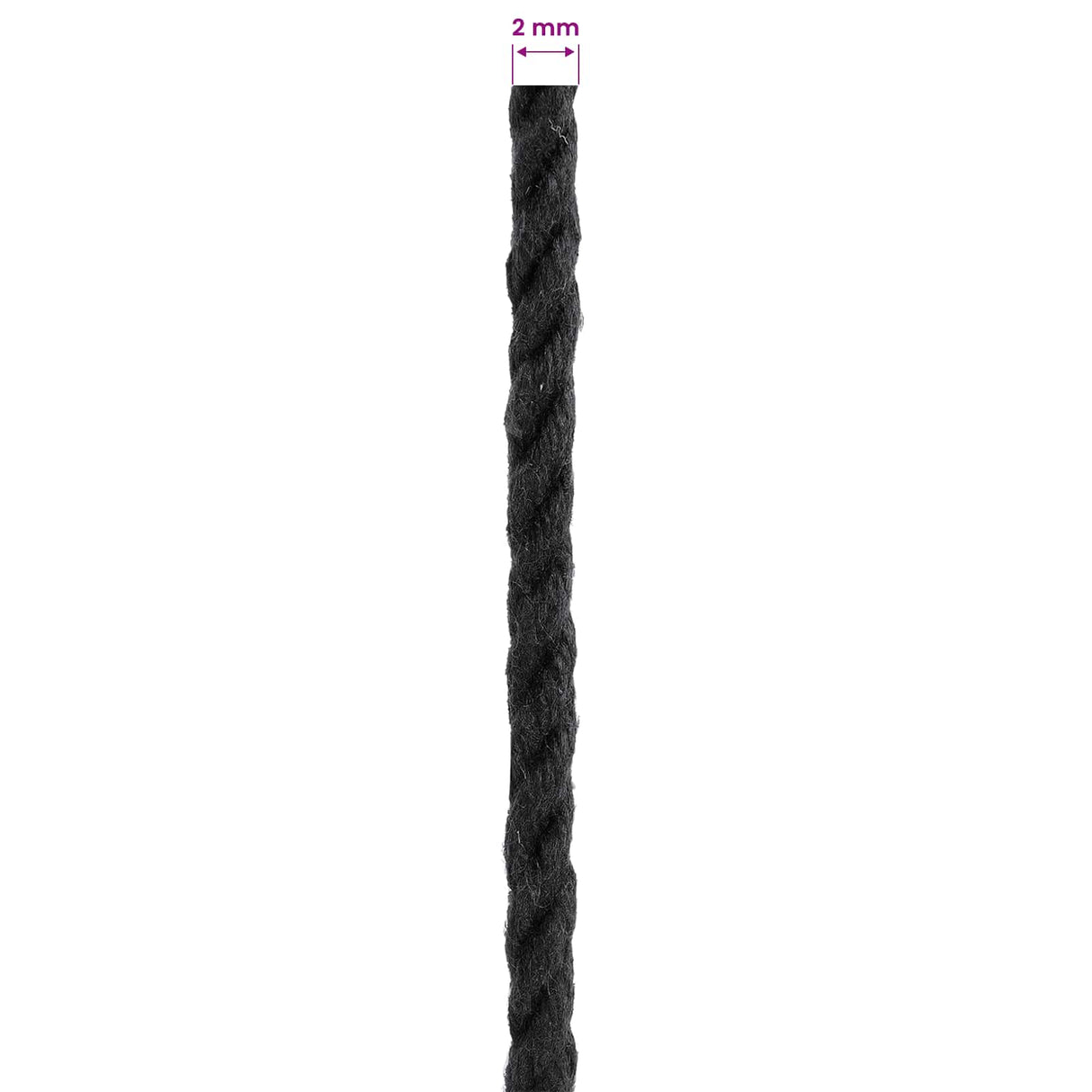 vidaXL Touw 2 pcs Zwart Katoen