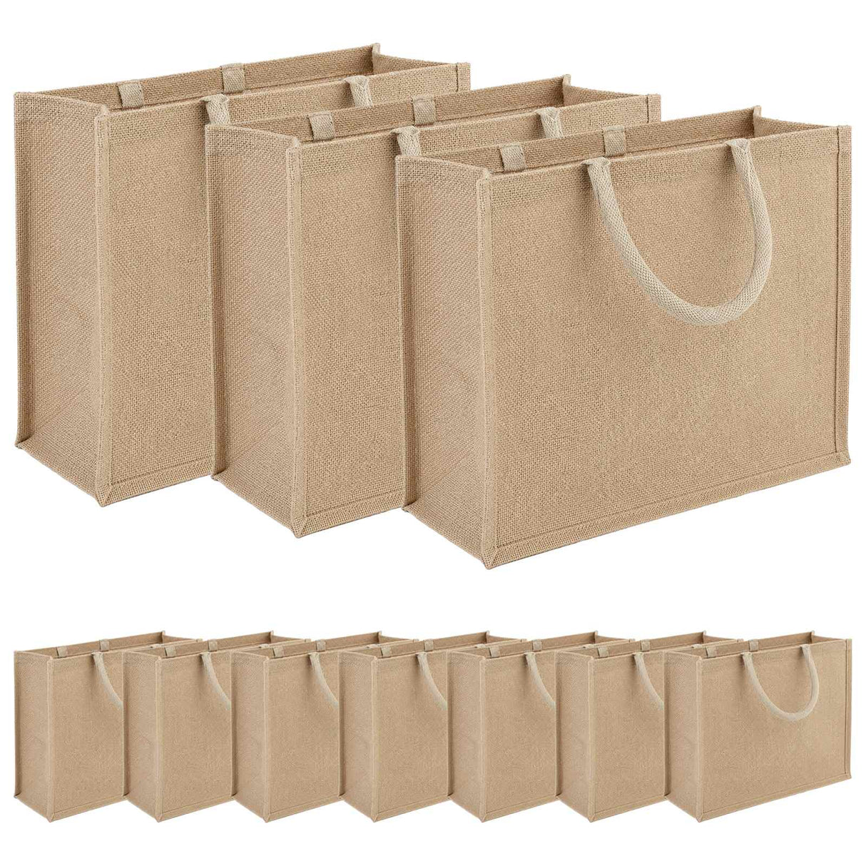 vidaXL Jute Handbags 10 pcs Natural 42 x 33 x 19 cm 100% Tossa Jute