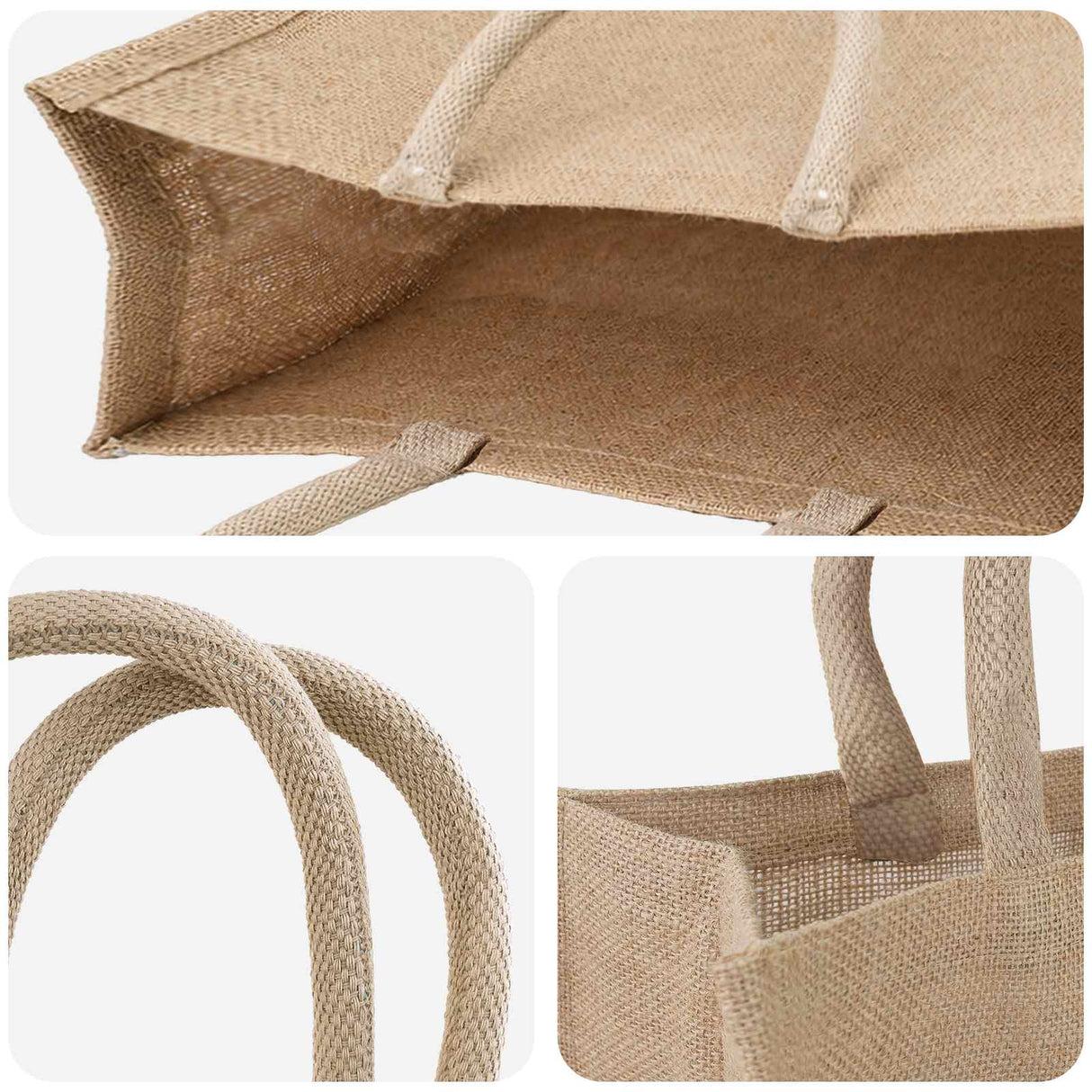 vidaXL Jute Handbags 10 pcs Natural 42 x 33 x 19 cm 100% Tossa Jute