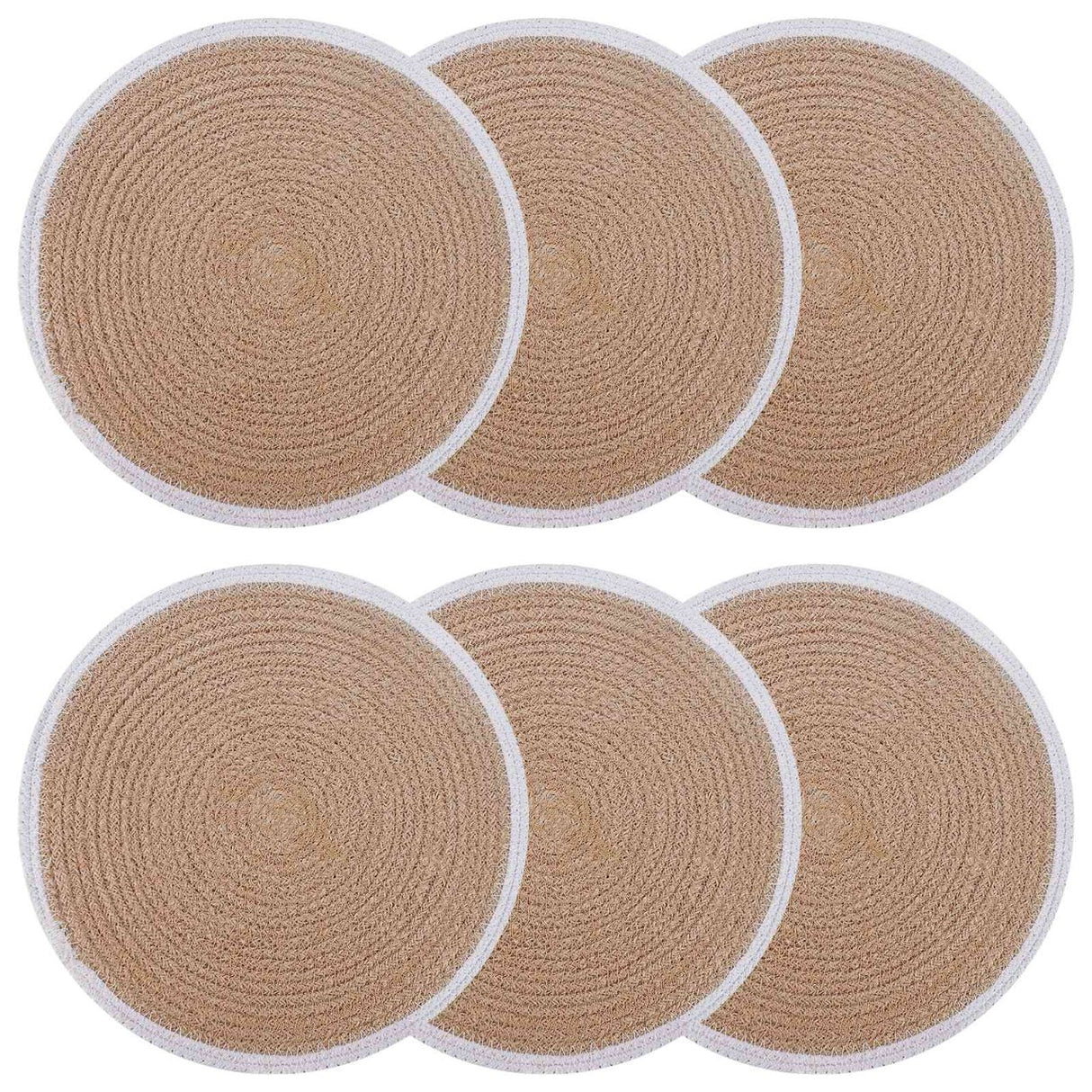 vidaXL Jute Placemat 4 st Naturel en Zwart 100% Tossa Jute