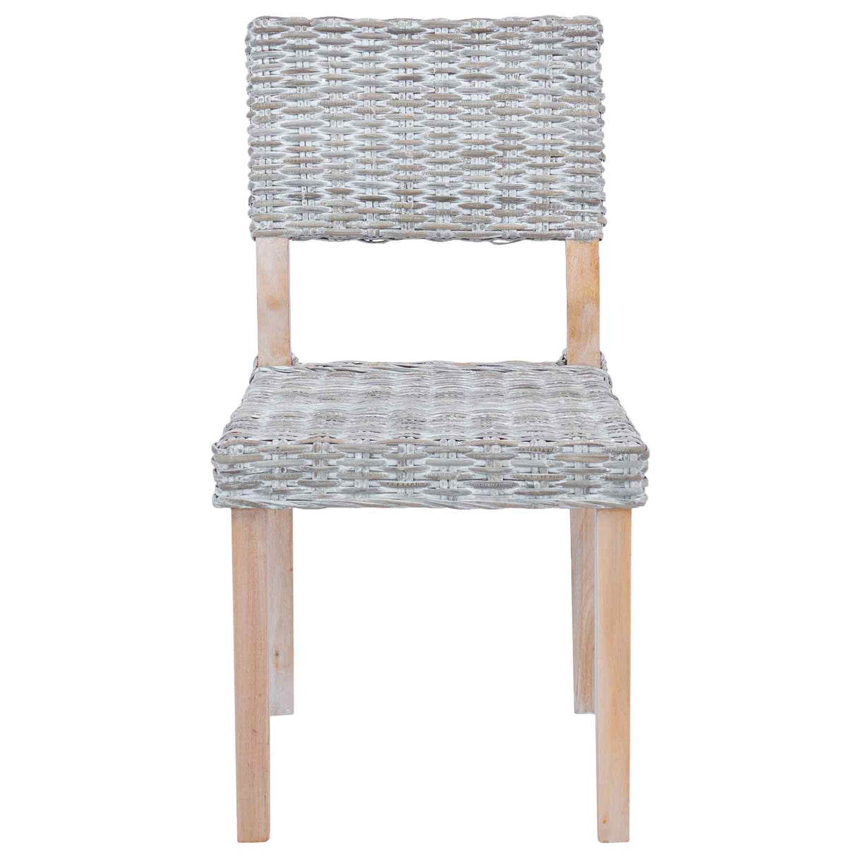 vidaXL Dining Chair 2 pcs White Wash 46 x 55 x 84 cm Kubu Rattan