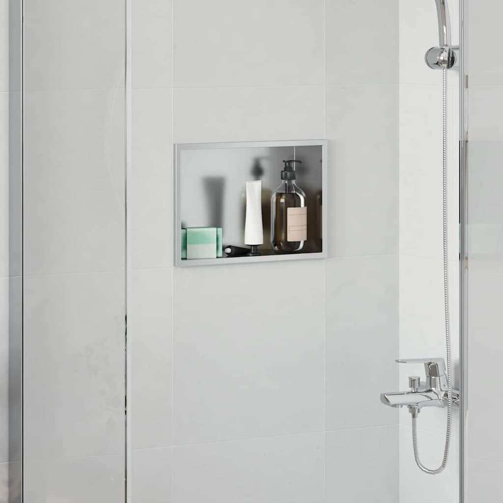 vidaXL Douche Niche Zwart 30 x 20 x 9,5 cm Roestvrij staal