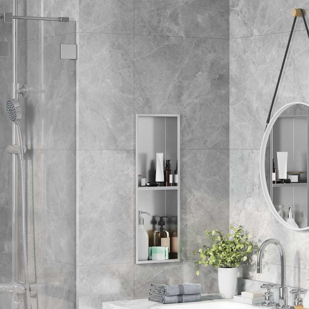 vidaXL Douche Niche Zwart 60 x 20 x 9,5 cm Roestvrij staal