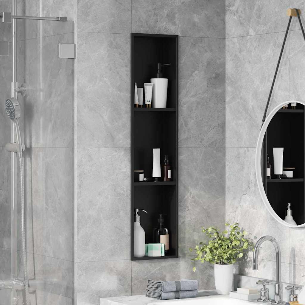 vidaXL Douche Niche Zwart 60 x 20 x 9,5 cm Roestvrij staal