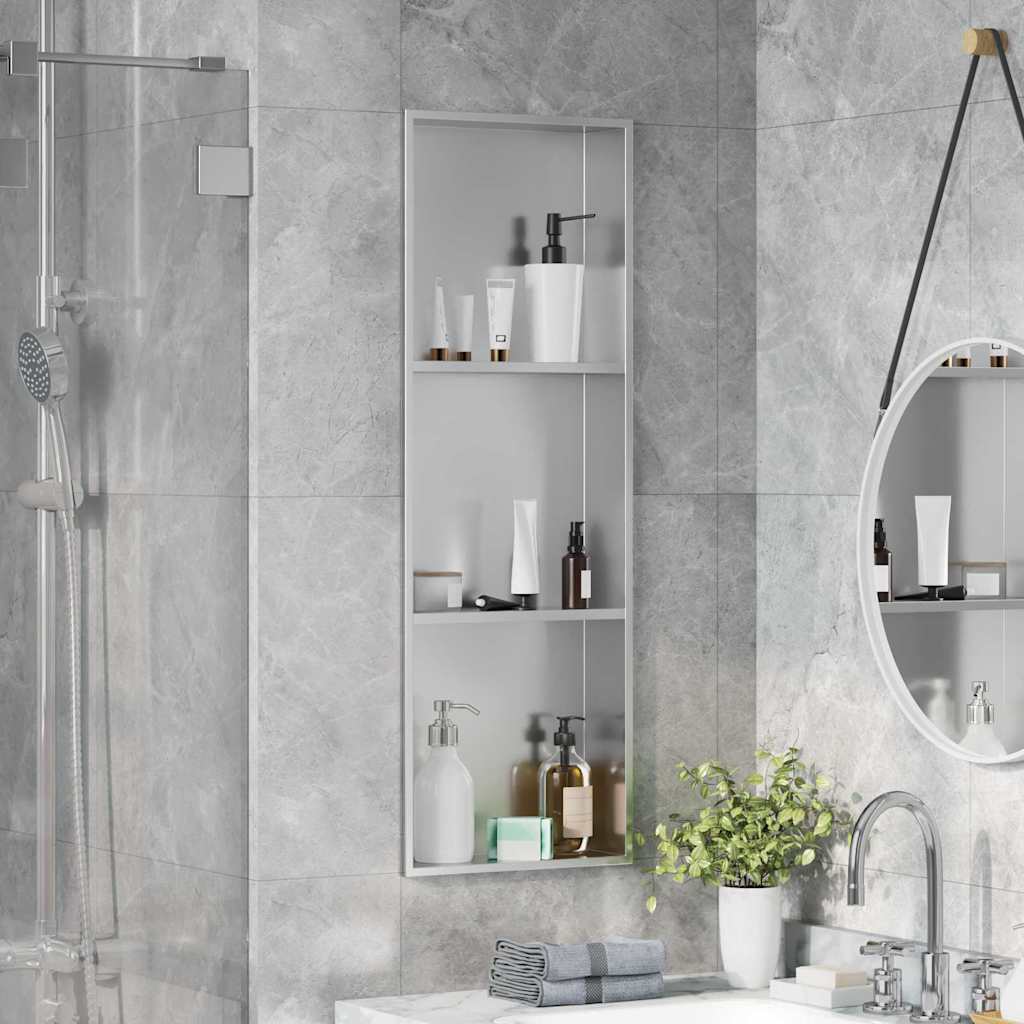 vidaXL Douche Niche Zwart 60 x 20 x 9,5 cm Roestvrij staal