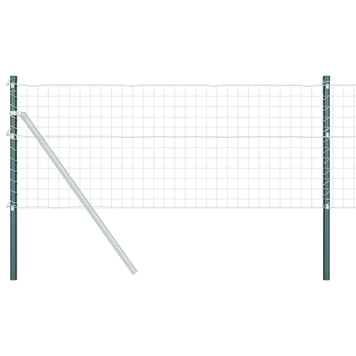vidaXL Fence Post. 2 pcs Green 50 cm Powder-coated steel