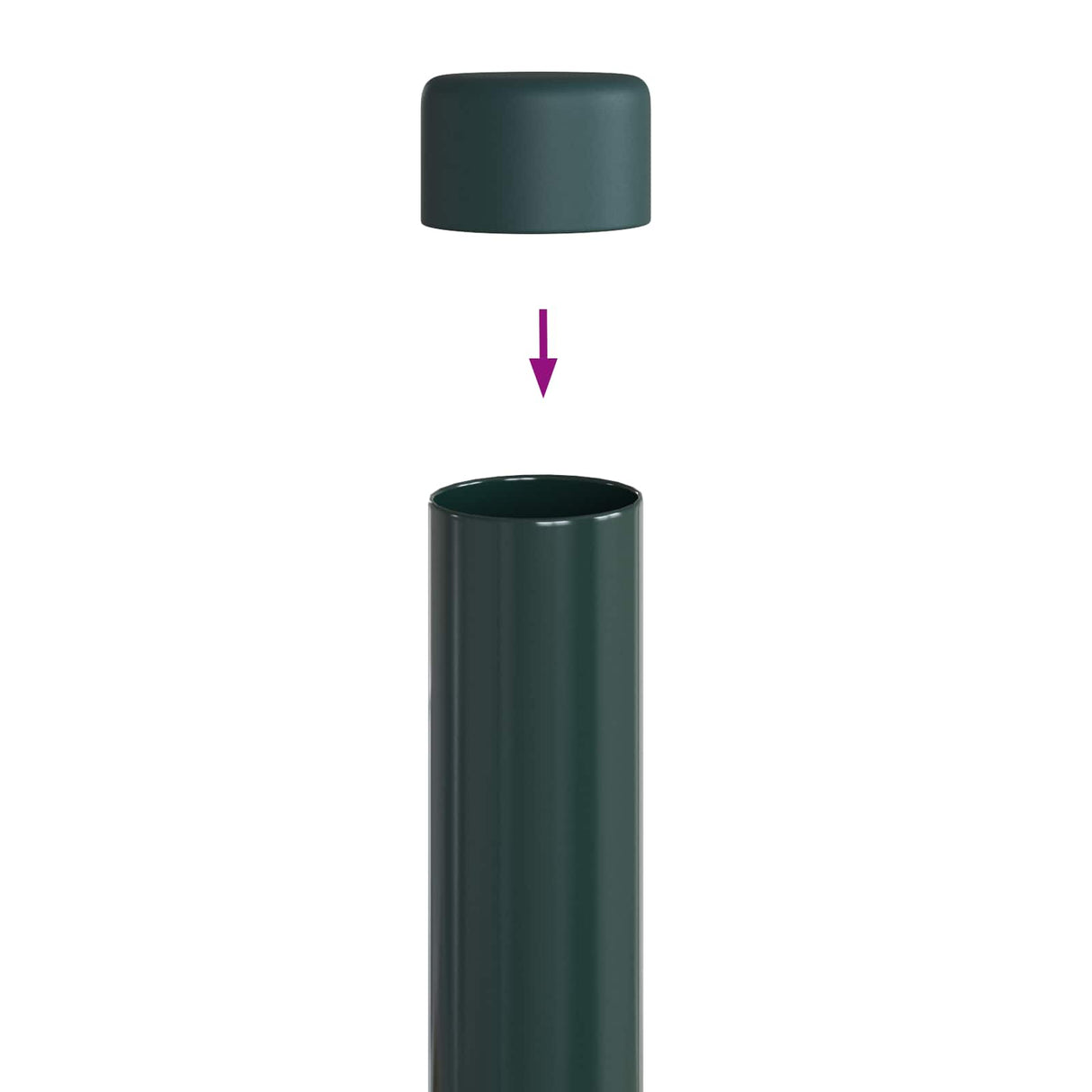 vidaXL Fence Post. 2 pcs Green 50 cm Powder-coated steel