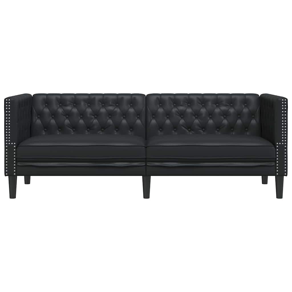 vidaXL Bank Zwart 194 x 74,5 x 70,5 cm PVC