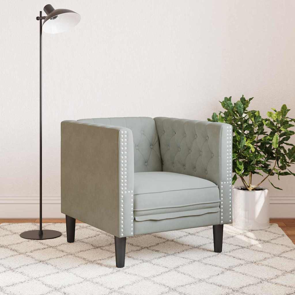 vidaXL Bank Lichtgrijs 74,5 x 71 x 70,5 cm Fluweel