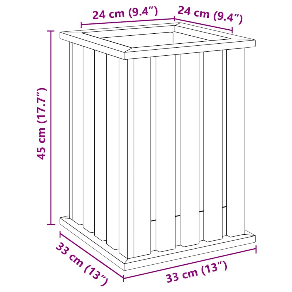 vidaXL Plantkisten Bruin 33 x 33 x 45 cm Geïmpregneerd grenenhout