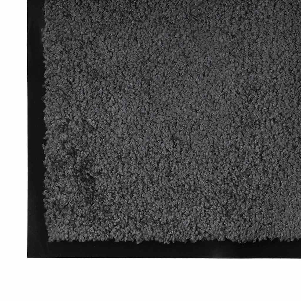 vidaXL Deurmat Antraciet 60 x 40 x 1.2 cm Teddy Stof