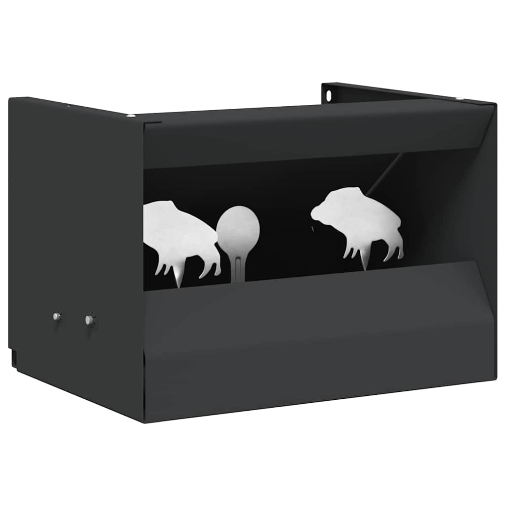vidaXL Pellet Trap Box Black 29 x 22 x 20 cm Steel