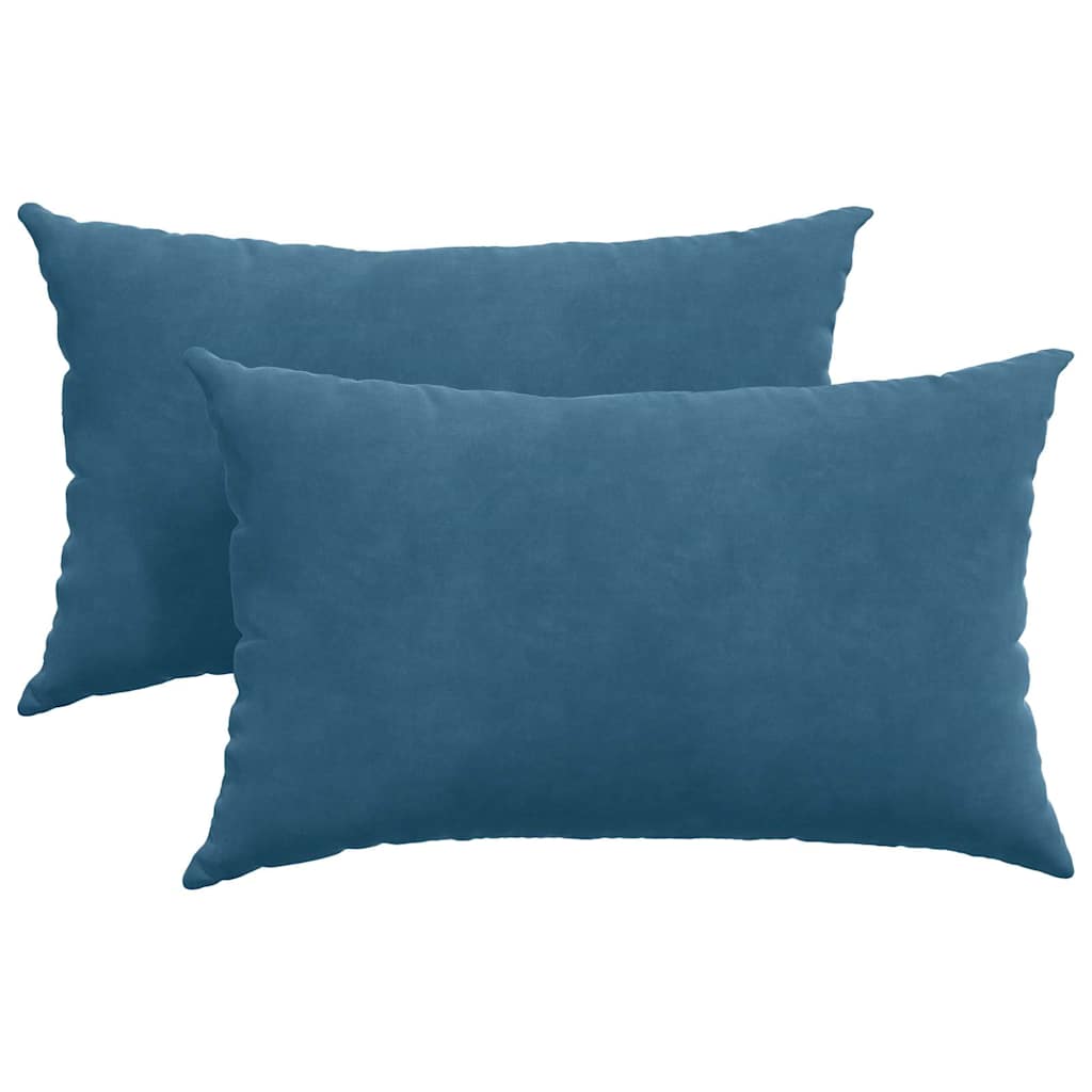 vidaXL Zitkussens 2 pcs Blauw 50 x 30 cm Corduroy stof