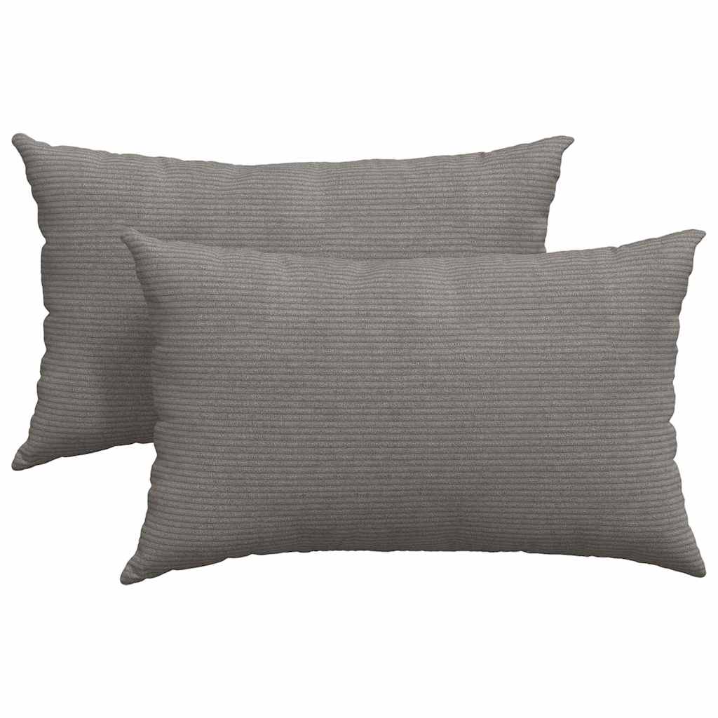 vidaXL Zitkussens 2 pcs Lichtgrijs 50 x 30 cm Corduroy stof