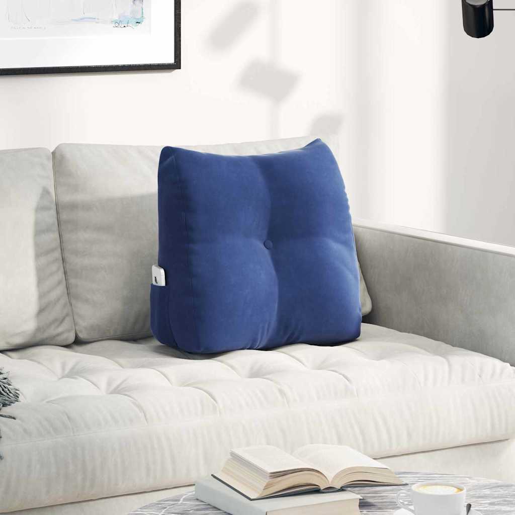 vidaXL Rugkussen Blauw 45 x 24 x 50 cm Fluweel