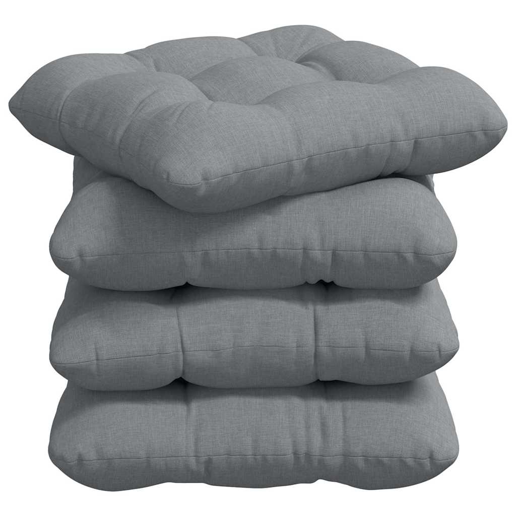 vidaXL Seat Cushions 4 pcs Light Grey 40 x 40 x 12 cm Fabric
