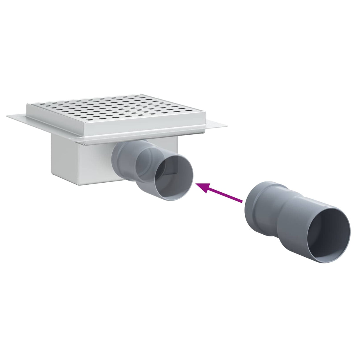 vidaXL Dot doucheafvoer Zilver 15 x 15 cm Roestvrij staal 304