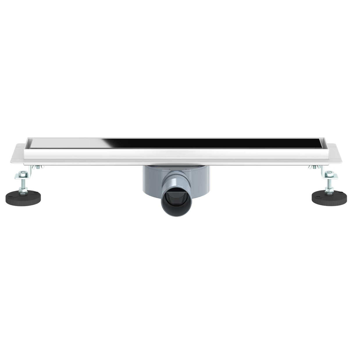 vidaXL Doucheafvoer glazen dekking met 360° sifon Zwart 50 cm
