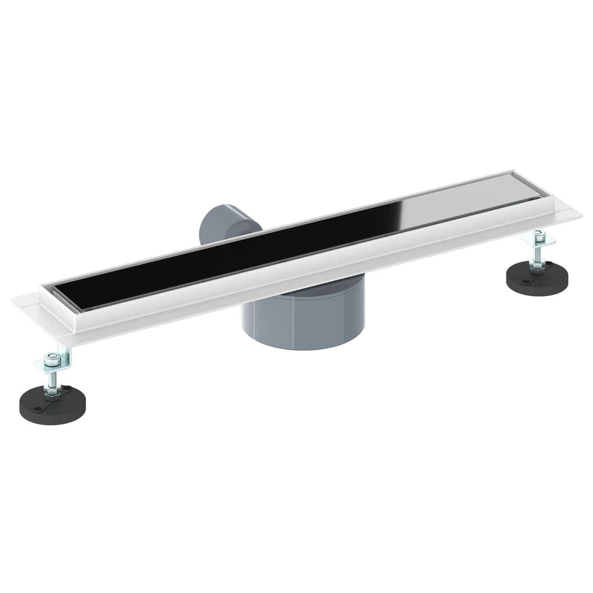 vidaXL Doucheafvoer glazen dekking met 360° sifon Zwart 50 cm