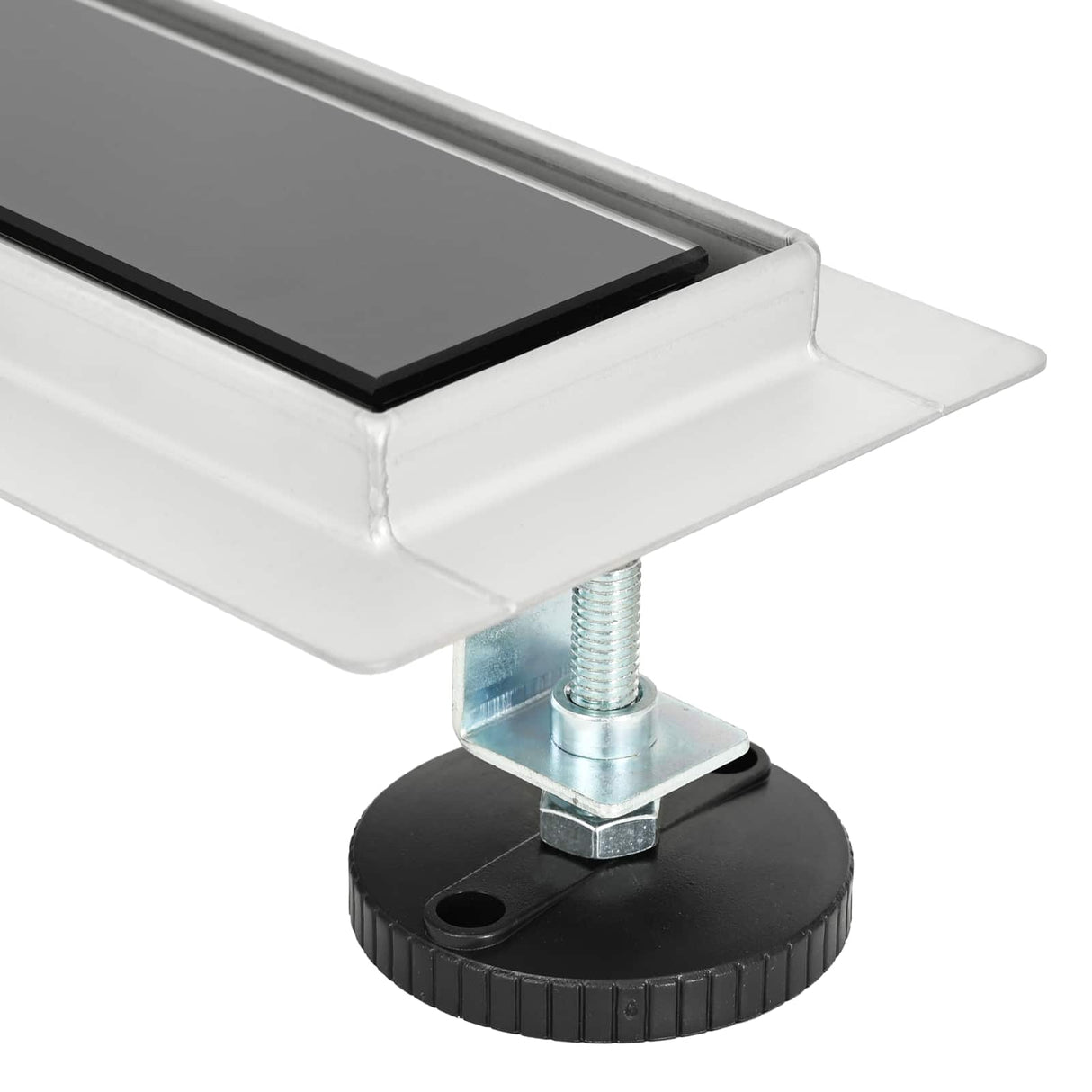 vidaXL Doucheafvoer glazen dekking met 360° sifon Zwart 50 cm