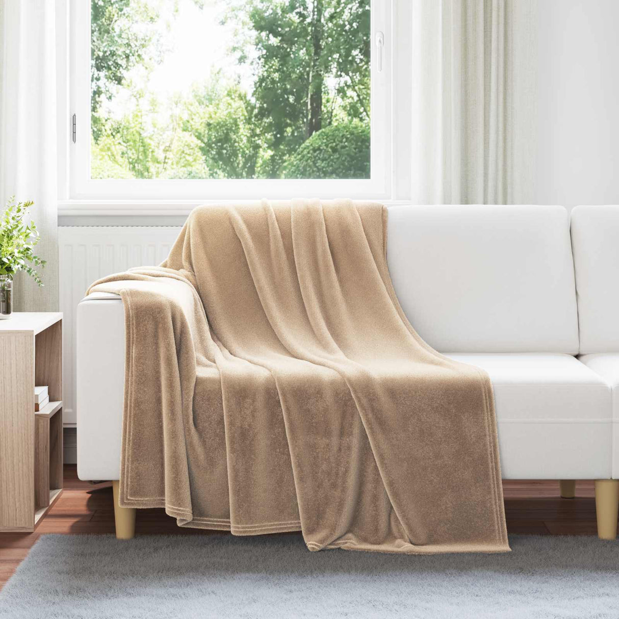 vidaXL plaid Beige 130 x 150 cm 0.5 kg Fleece