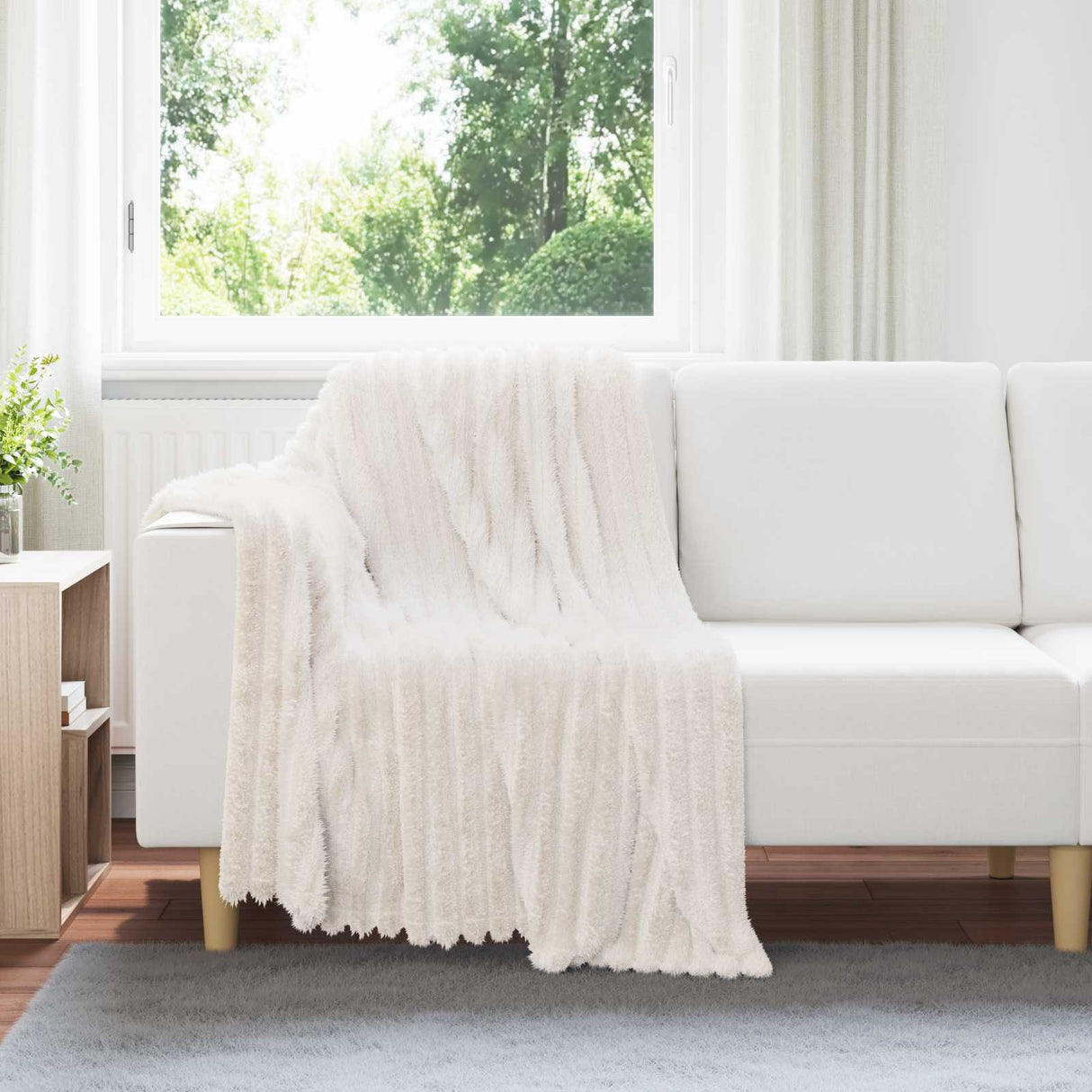 vidaXL Dekentje Beige 150 x 130 cm 0.45 kg Fleece