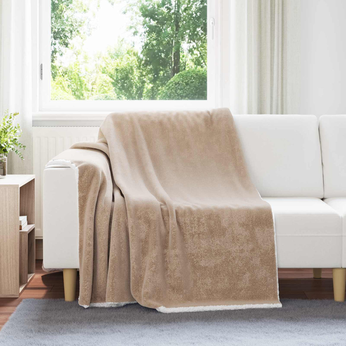 vidaXL plaid Beige 130 x 150 cm 1 kg Fleece