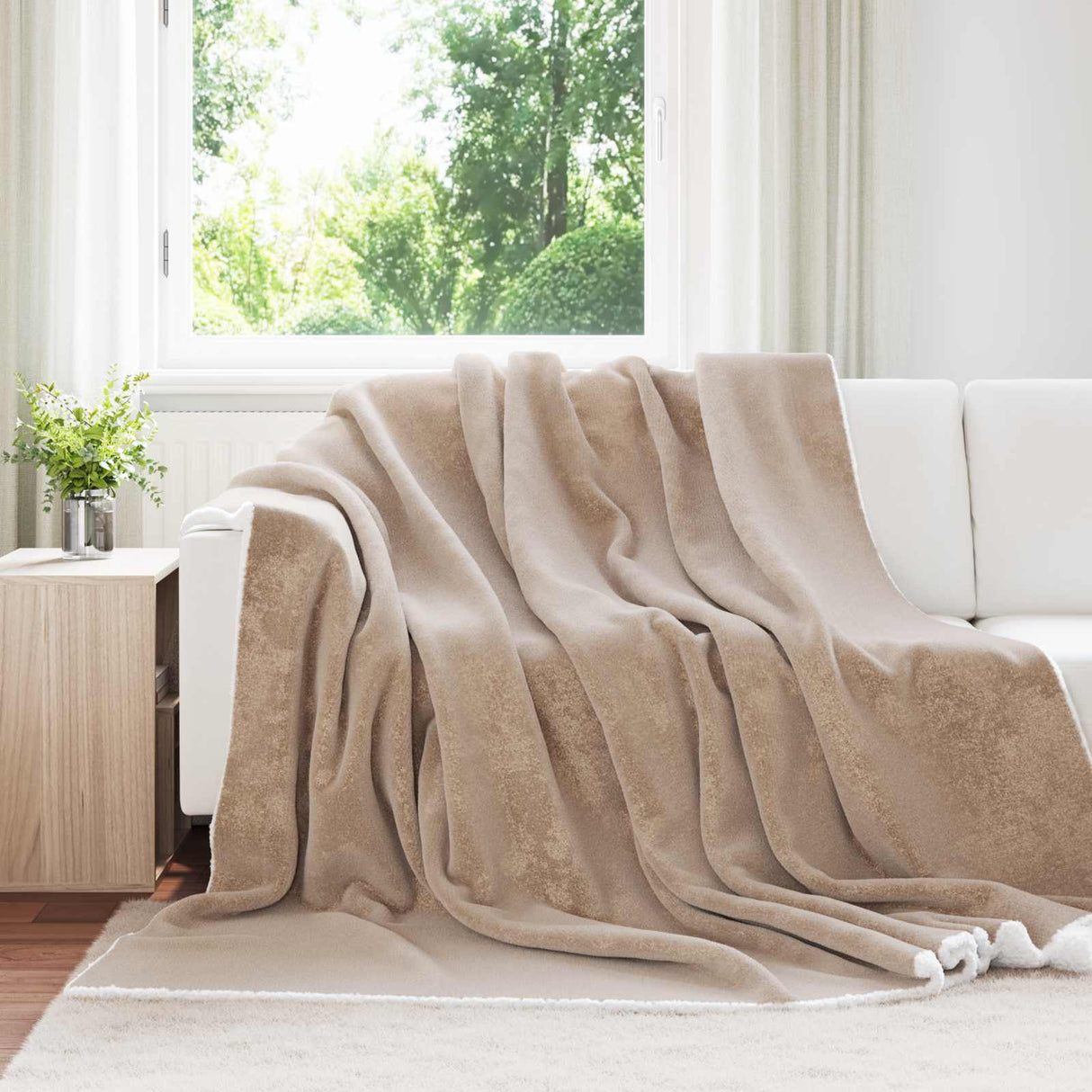 vidaXL plaid Beige 130 x 150 cm 1 kg Fleece