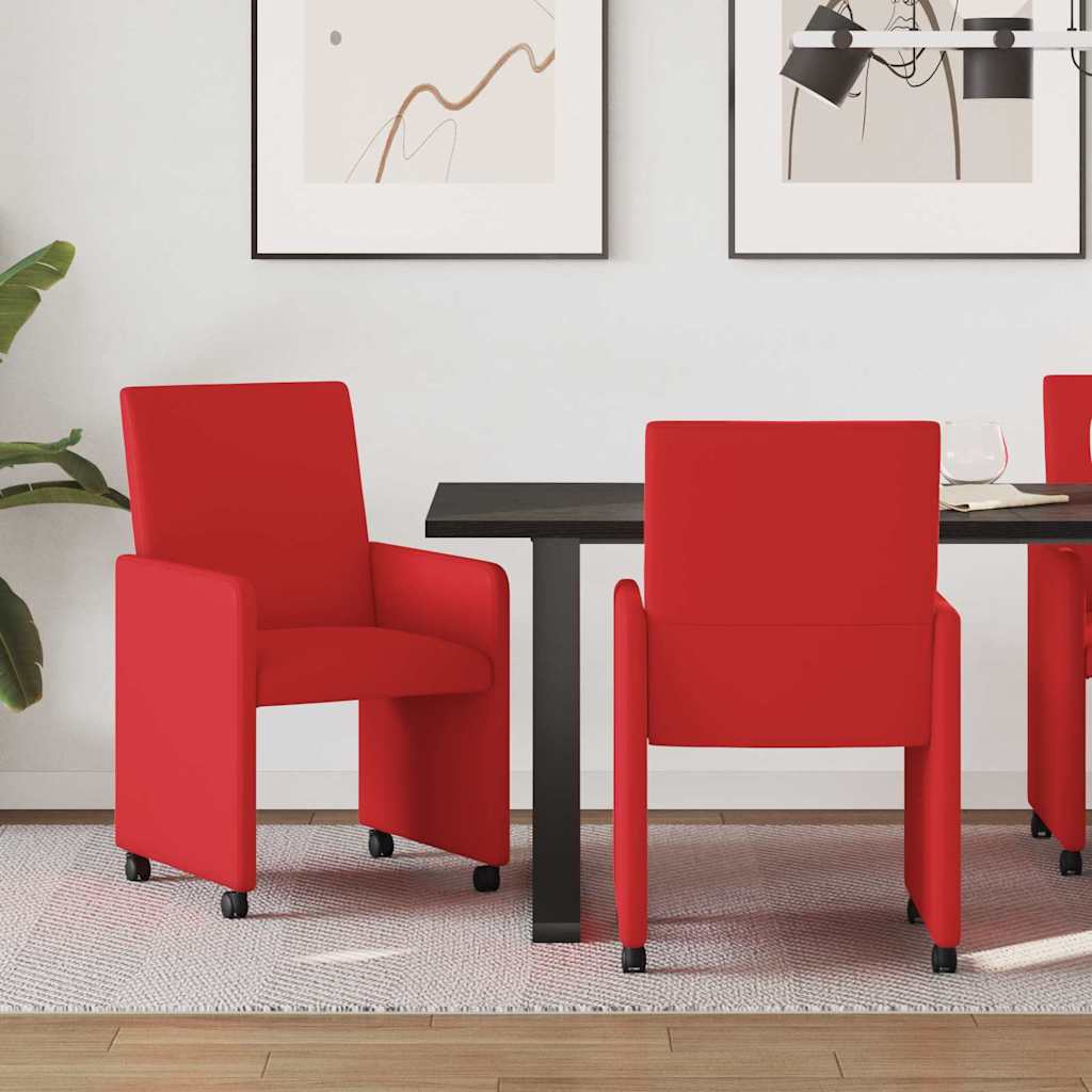vidaXL Eetkamerstoelen met wielen 2 pcs Crème 57 x 66 x 94 cm