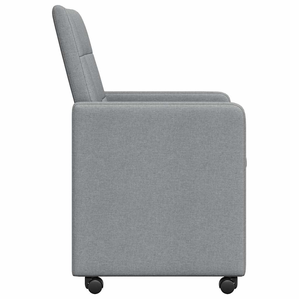 vidaXL Eetkamerstoelen met wielen 2 pcs Lichtgrijs 58 x 65 x 94 cm