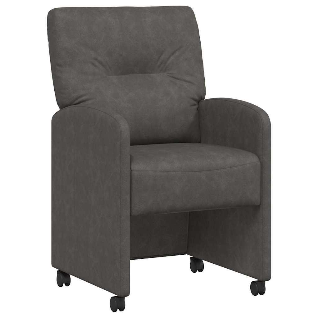 vidaXL Dining Chairs with Wheels 2 pcs Black 57 x 67 x 95 cm