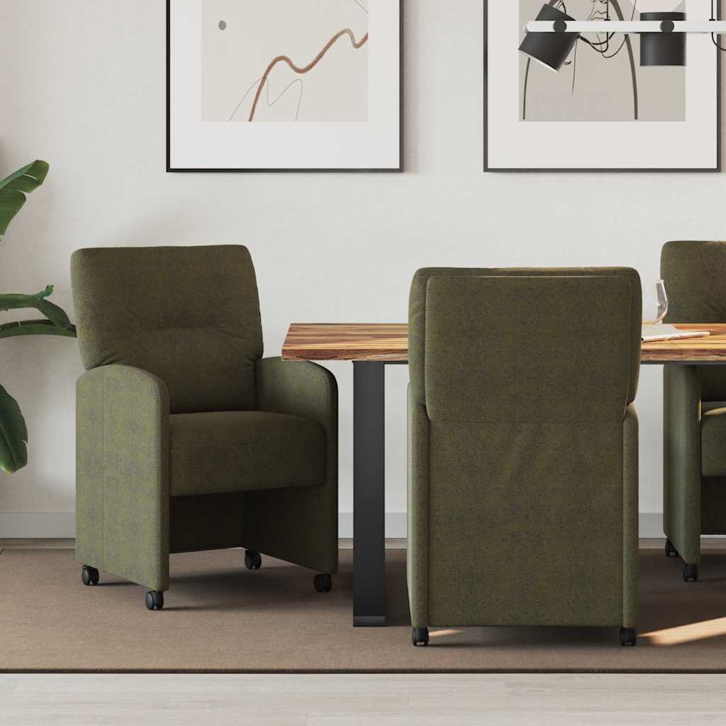 vidaXL Eetkamerstoelen met wielen 2 pcs Bruin 57 x 67 x 95 cm