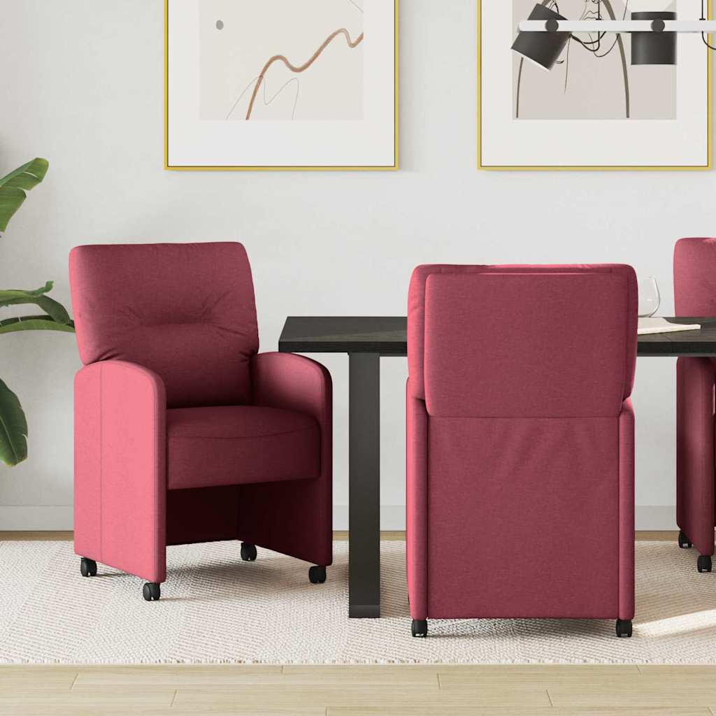 vidaXL Eetkamerstoelen met wielen 2 pcs Lichtgrijs 57 x 67 x 95 cm