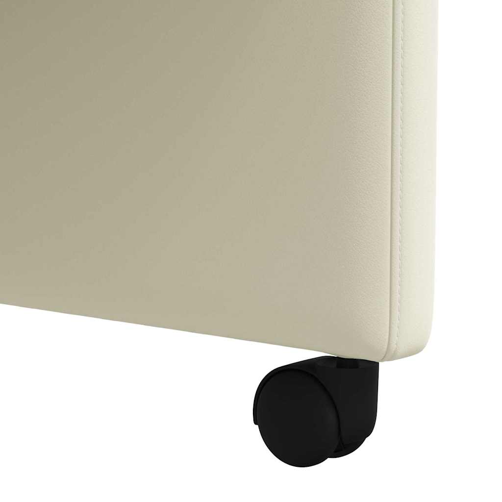 vidaXL Dining Chairs with Wheels 2 pcs Cream 58 x 65 x 98 cm