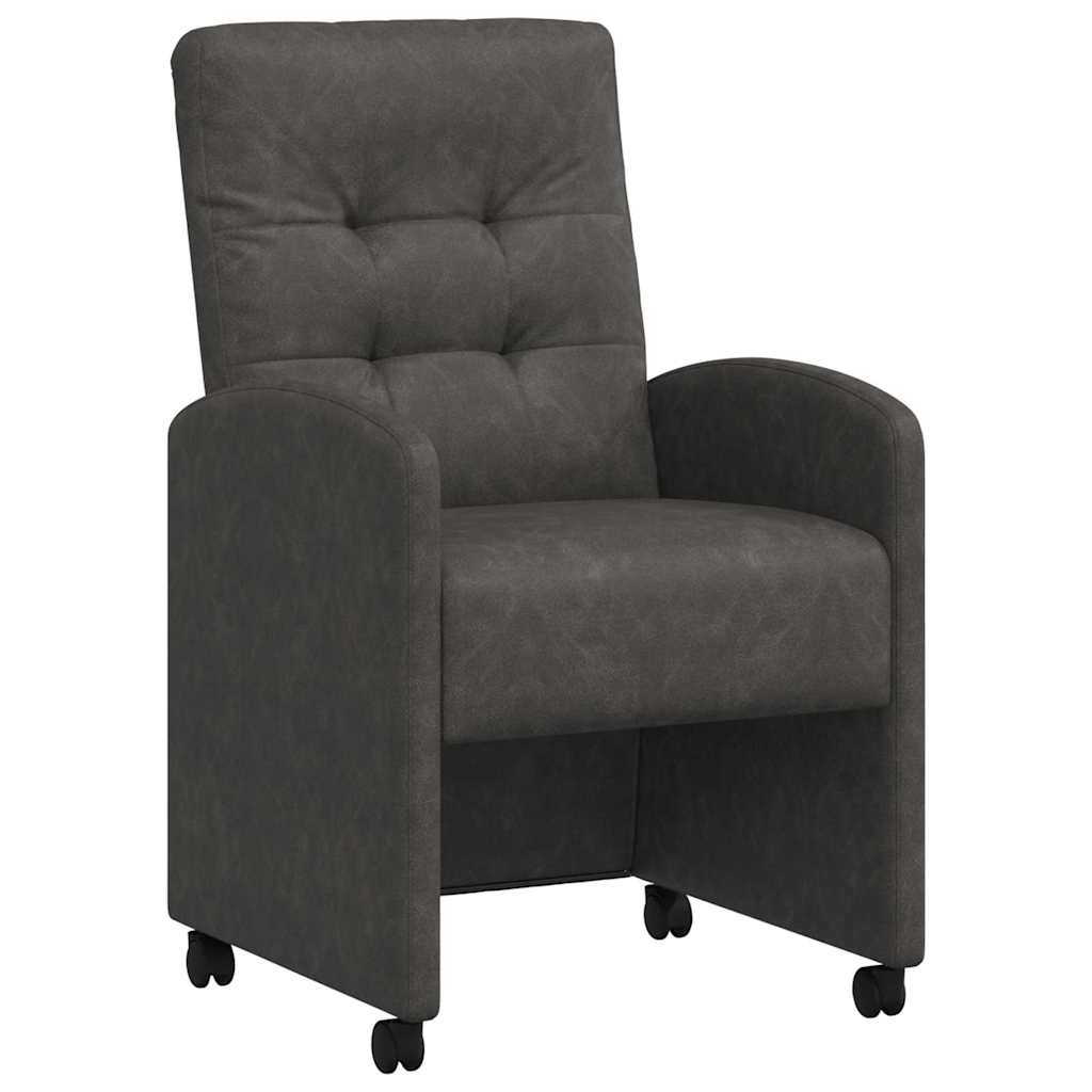 vidaXL Dining Chairs with Wheels 2 pcs Black 58 x 67 x 97 cm