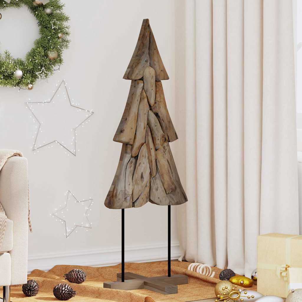 vidaXL Kerstboom met standaard Bruin 90 cm Massief teakhout