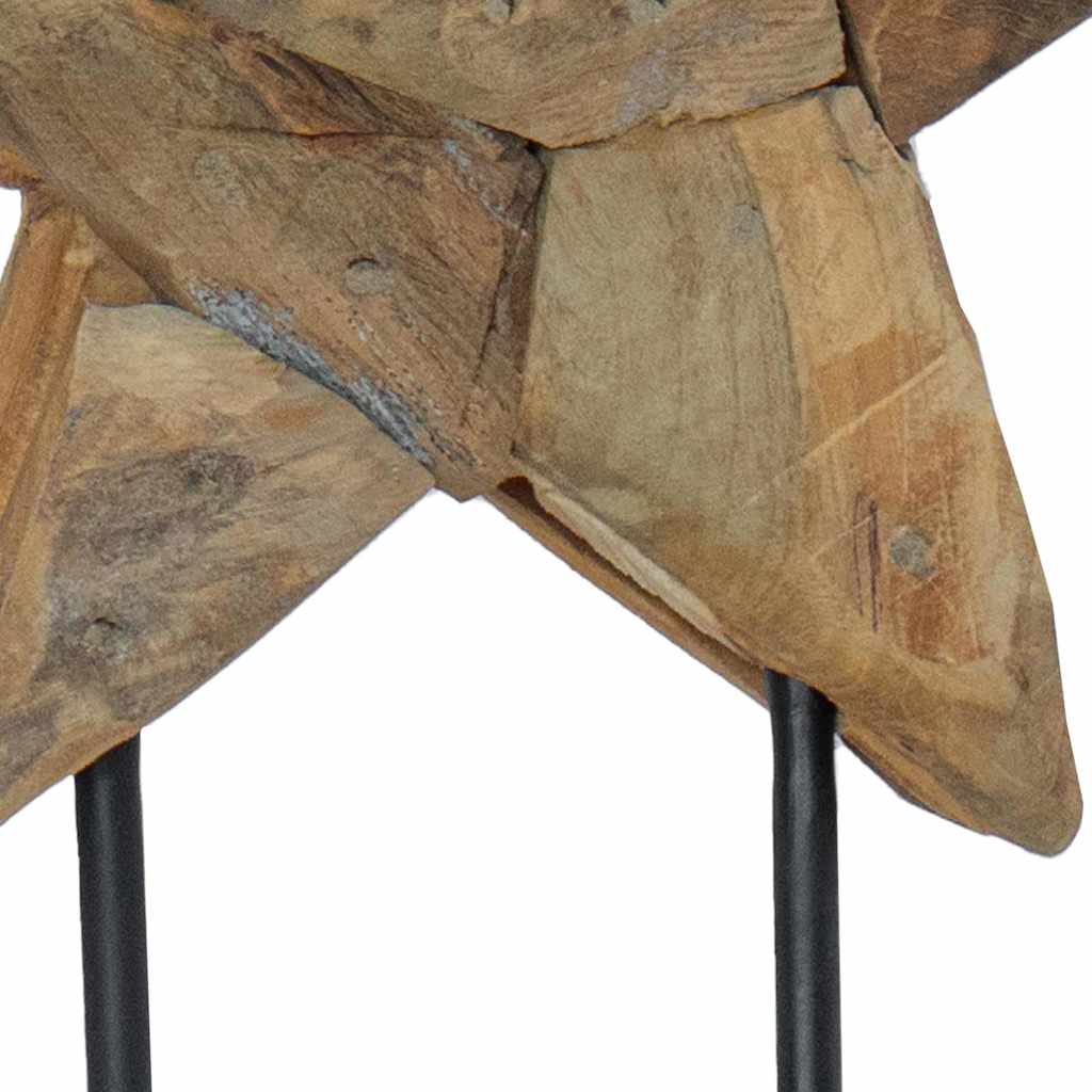 vidaXL Kerstster Bruin 31 x 15 x 46 cm Massief Teakhout