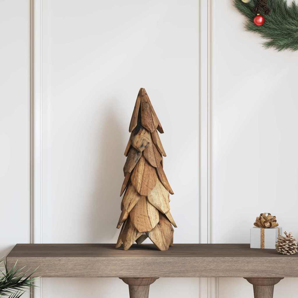 vidaXL Kerstboom met standaard Bruin 51 cm Massief teakhout