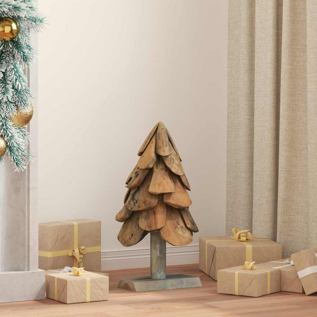 vidaXL Christmas Tree with Stand Brown 61 cm Solid Teakwood