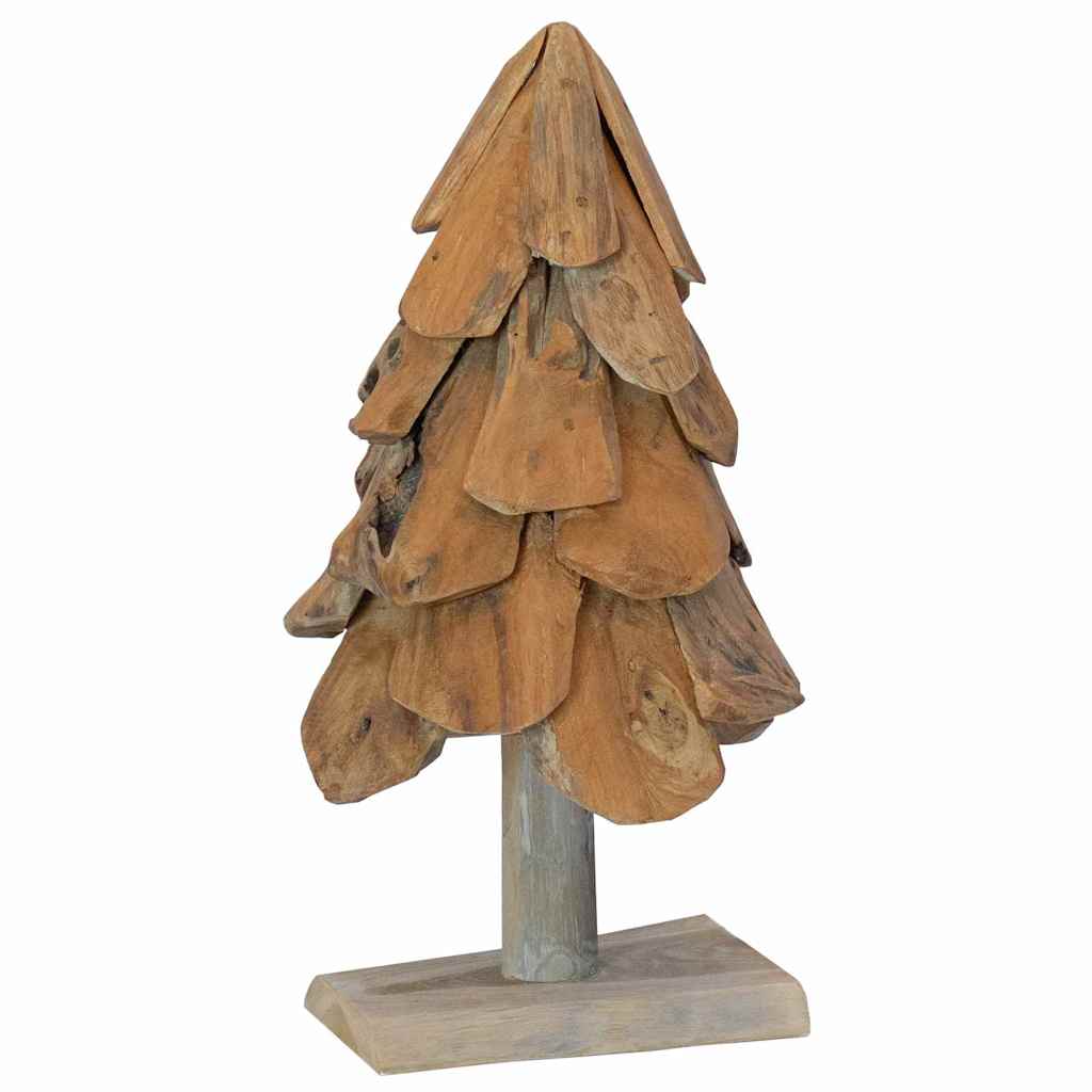 vidaXL Christmas Tree with Stand Brown 61 cm Solid Teakwood