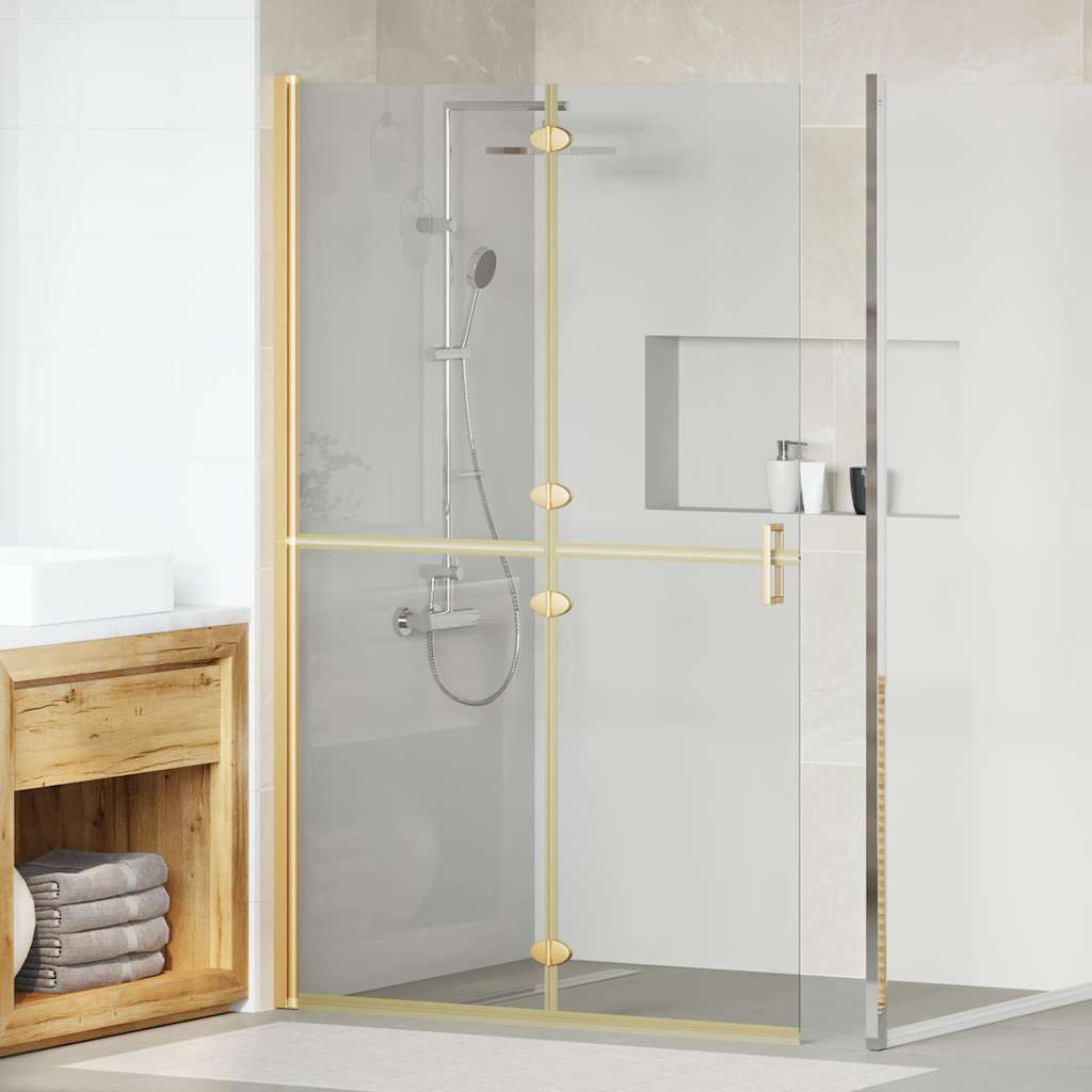 vidaXL Inloopdouchewand inklapbaar 70x190 cm ESG-verre transparent
