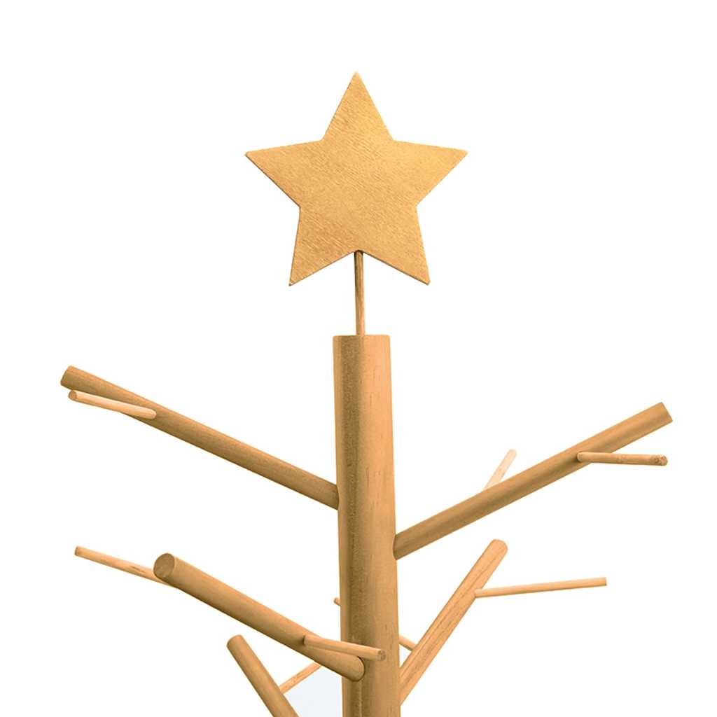 vidaXL Houten kerstboom met standaard Naturel 75 cm Massief grenenhout