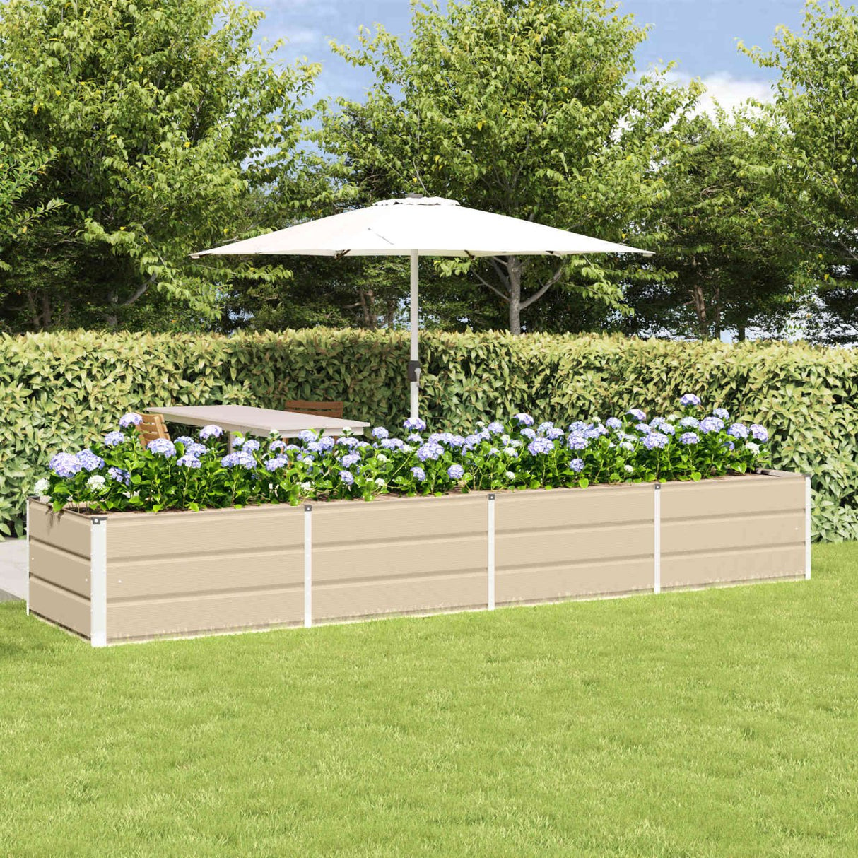 vidaXL Ivory Planter 160 x 80 x 45 cm Steel