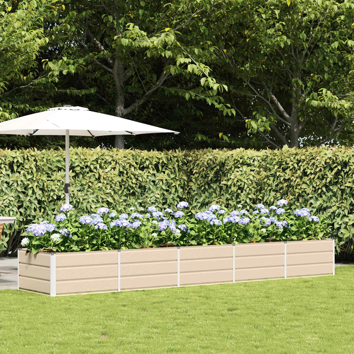 vidaXL Ivory Planter 160 x 80 x 45 cm Steel
